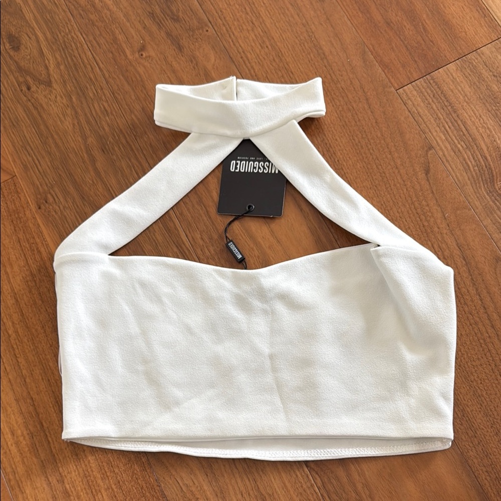 NWT Choker Missguided White Halter Top